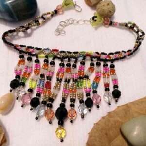 Beaded necklace Heart-Buzz handmade by Aplik99