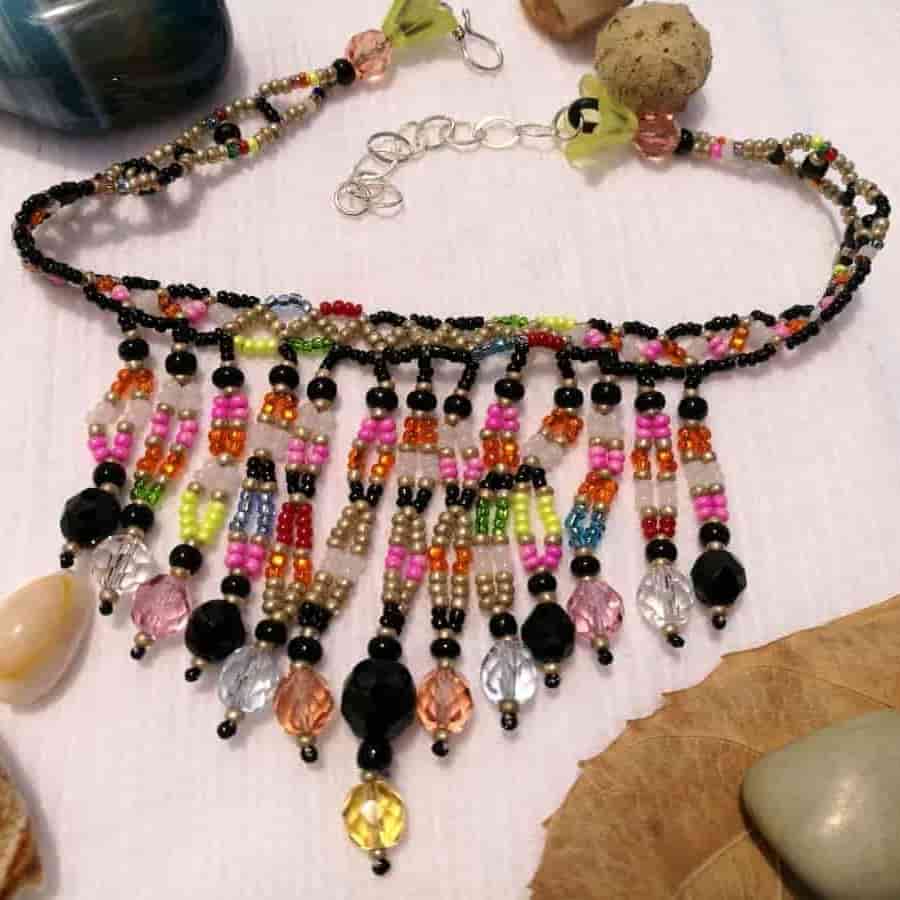 Beaded necklace Heart-Buzz handmade by Aplik99